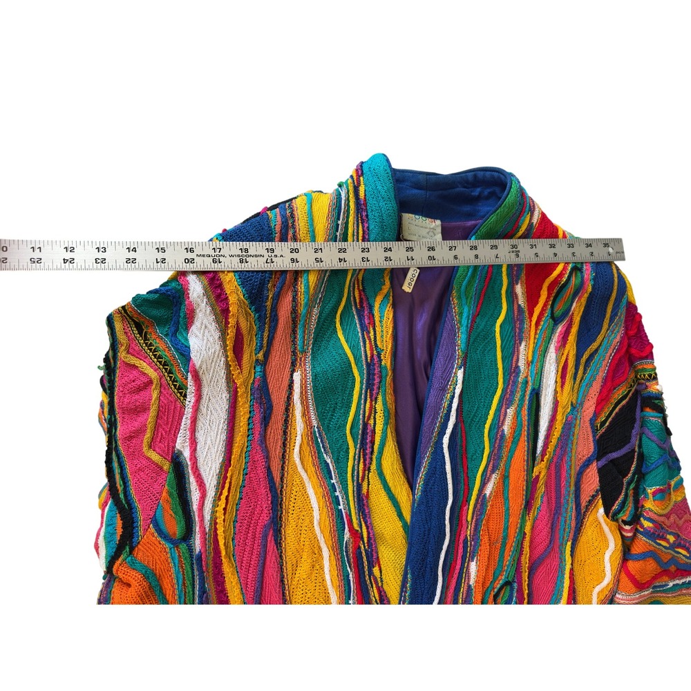 Coogi Australia Vintage 3D Knit Sweater Long Oversized Cardigan Jacket KC - Picture 7 of 16